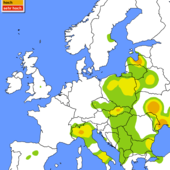 Belastungskarte Europa Beifuß (Artemisia), 23. - 31. August